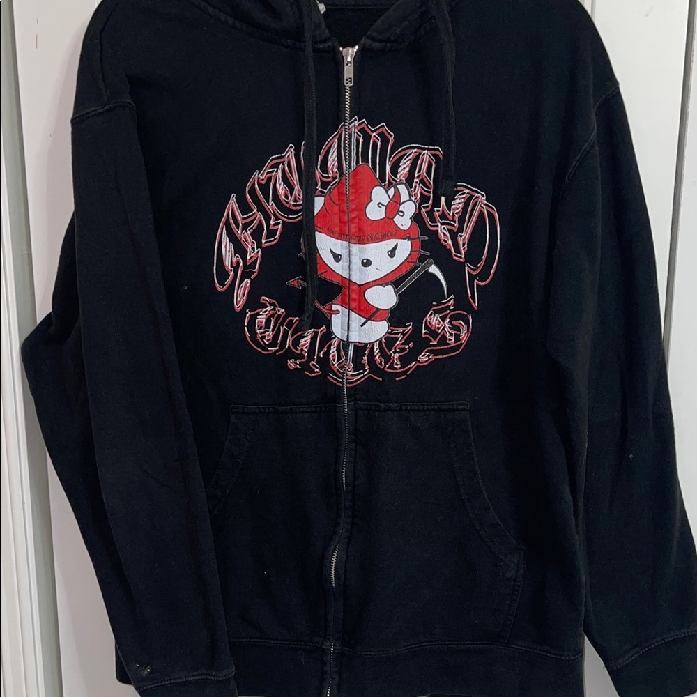 Womens Black Hoodie with Print